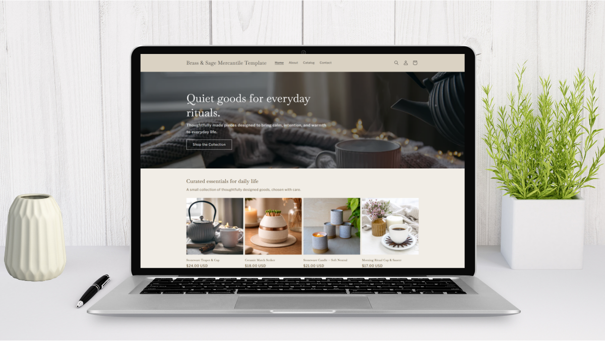 Brass & Sage Mercantile — Shopify Theme for Slow Living, Boutique & Lifestyle Brands