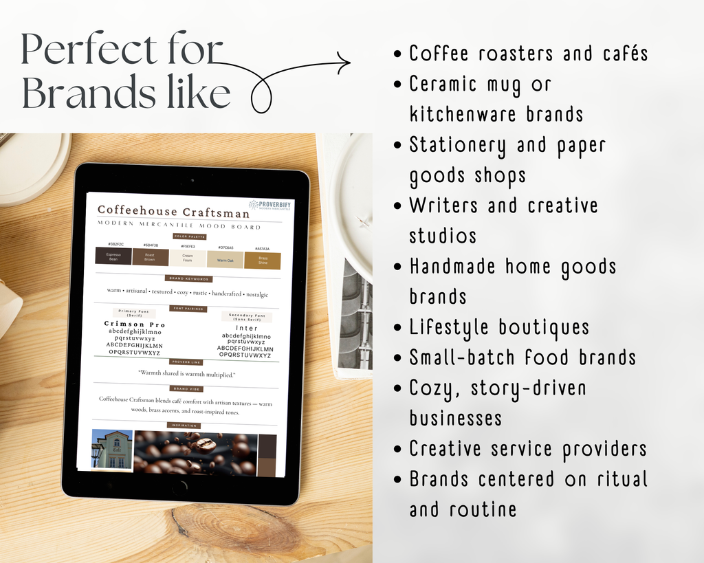 Coffeehouse Craftsman Mood Board Kit