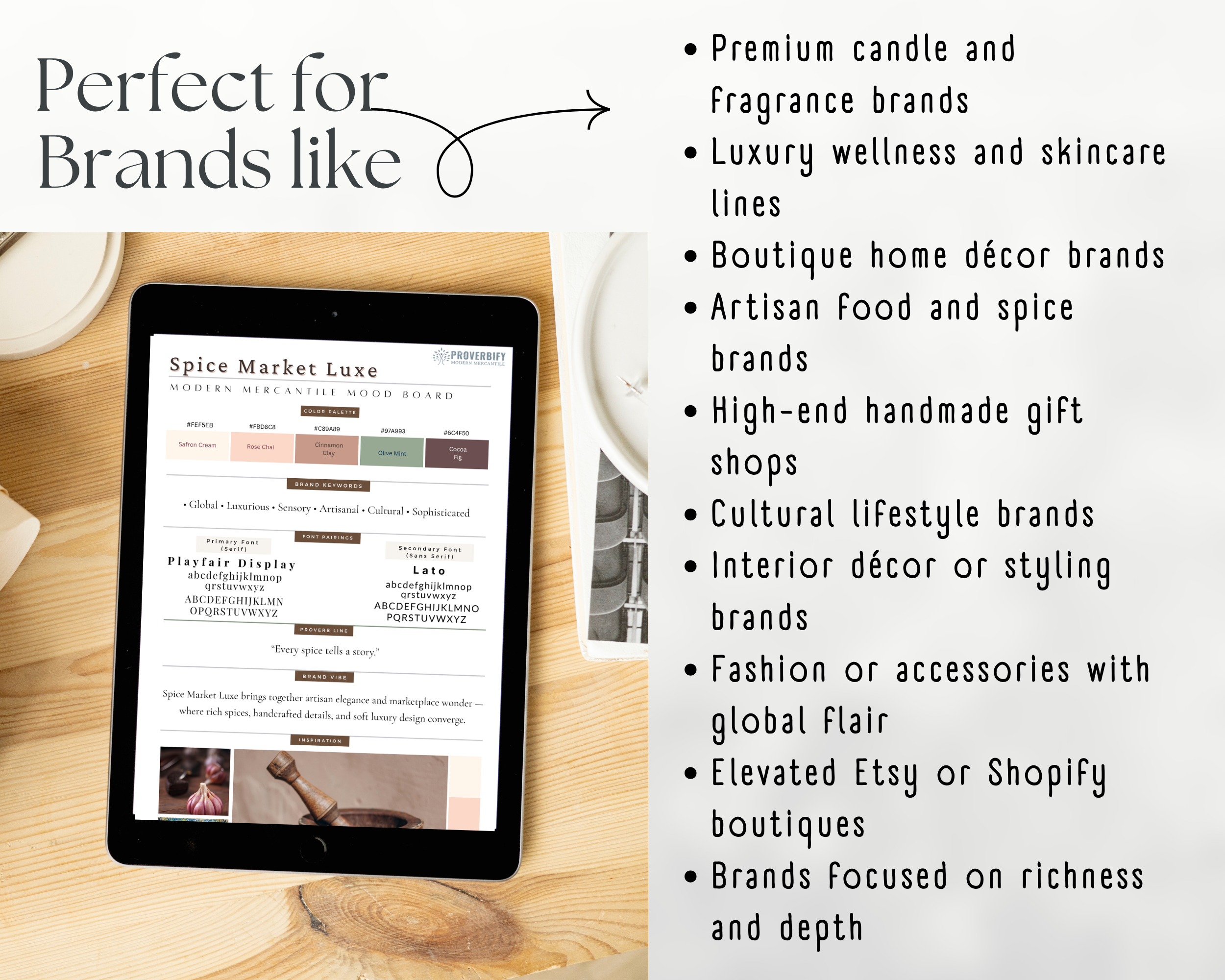 Spice Luxe Market Mood Board Kit
