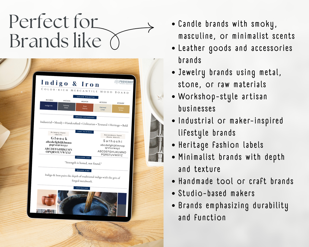 Indigo & Iron Mood Board Kit