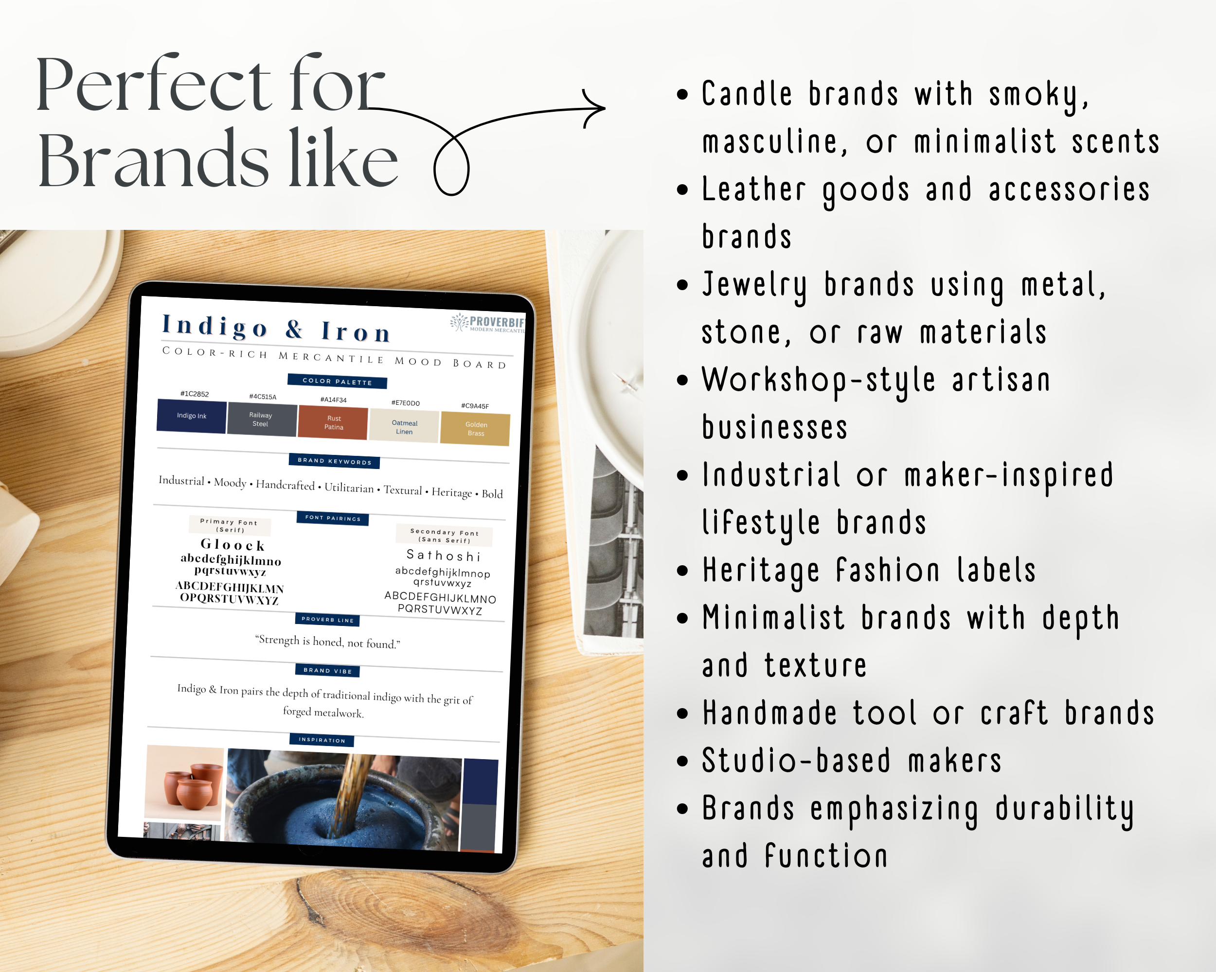 Indigo & Iron Mood Board Kit